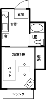 小山ウィークリーマンションの間取図